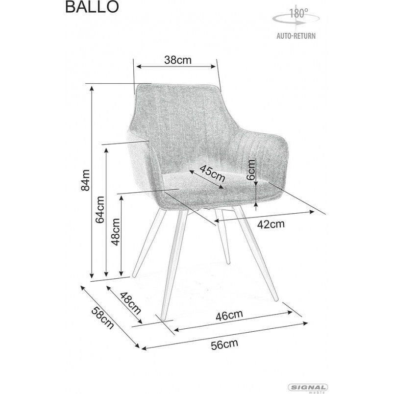 Krzesło fotelowe Ballo Brego - Signal | Komfort i styl