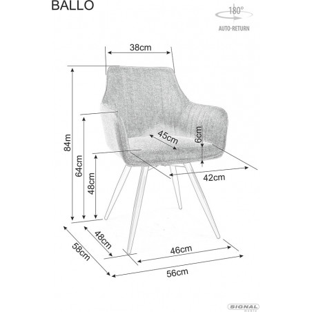 Krzesło fotelowe Ballo Brego - Signal | Komfort i styl