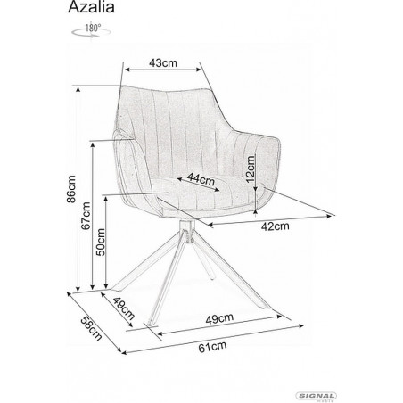 Krzesło obrotowe Azalia Brego 07 - Signal - Szare/Czarny
