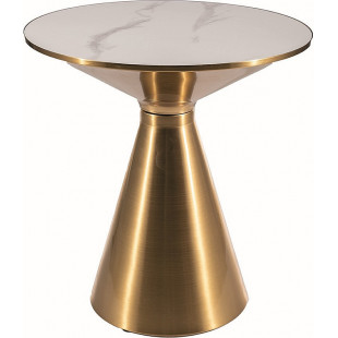 Stolik boczny glamour Aries biały/złoty - Signal | Elegancki design