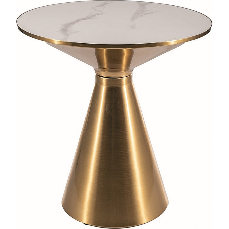 Stolik boczny glamour Aries biały/złoty - Signal | Elegancki design