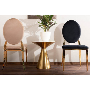 Stolik boczny glamour Aries biały/złoty - Signal | Elegancki design