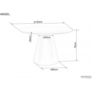 Stół okrągły Angel 120cm dąb Signal - Elegancki design
