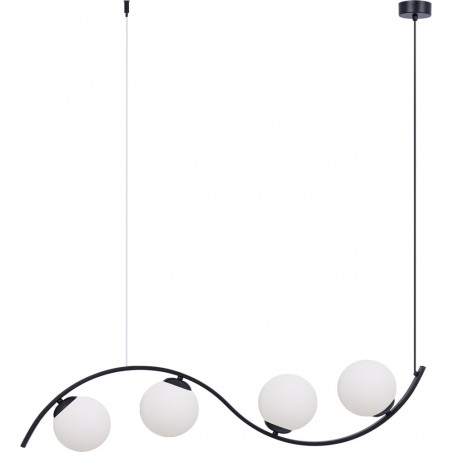 Lampa wisząca Wave - 4 szklane kule, biały/czarny | ZumaLine