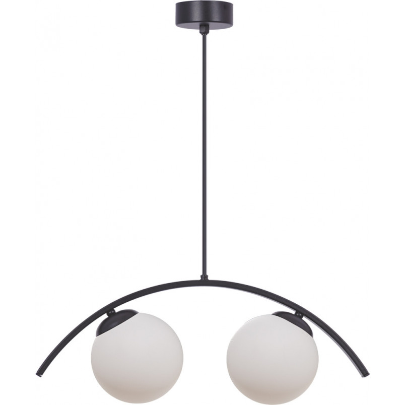 Lampa wisząca Zuma Line Wave II - 2 kule, biały/czarny | Oświetlenie