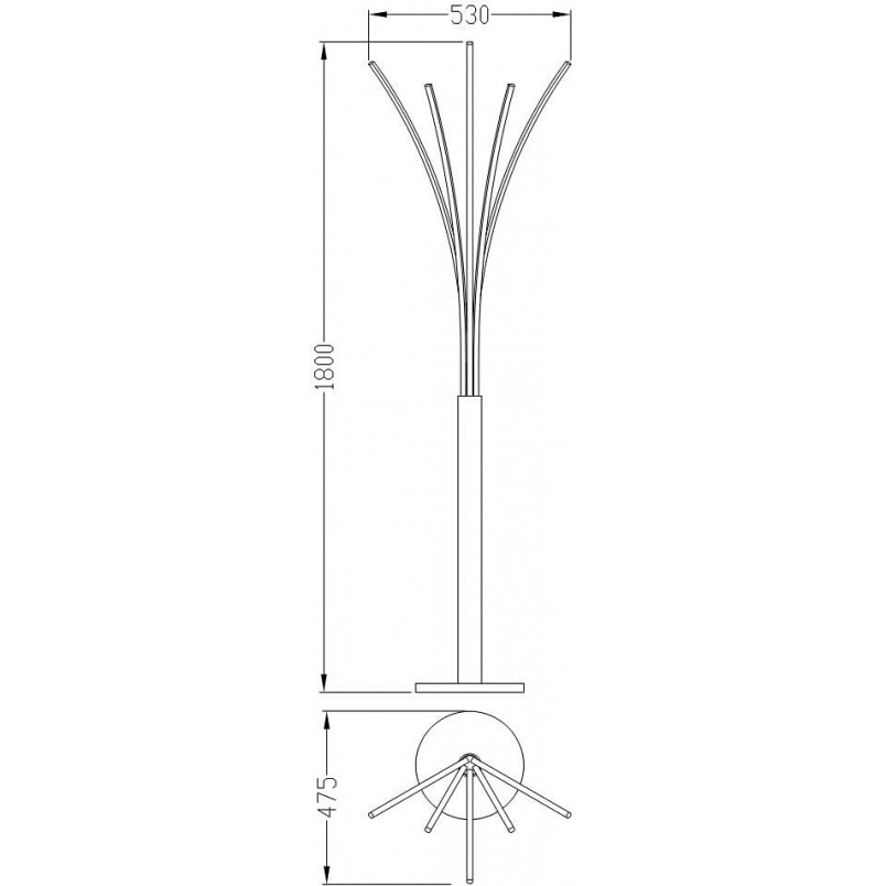Lampa podłogowa drewno/czarny Velden LED | ZumaLine - Skandynawski Design