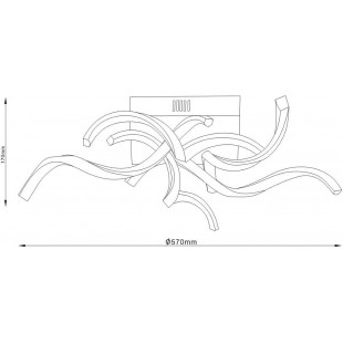 Plafon LED Stelo czarny 57cm - Nowoczesne oświetlenie ZumaLine