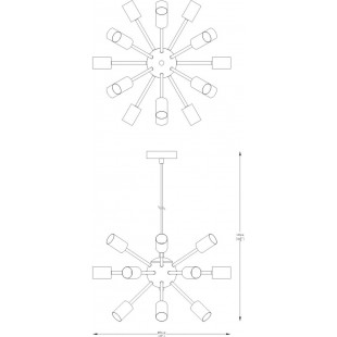 Lampa wisząca 18 punktowa Mandi 46cm srebrna Zumaline