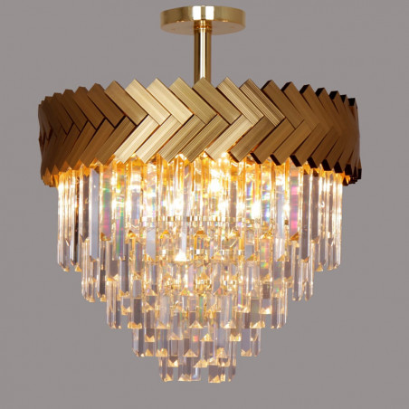 Lampa Sufitowa Kryształowa Lyon Złota | ZumaLine