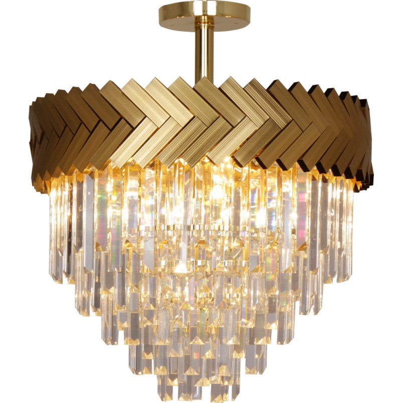 Lampa Sufitowa Kryształowa Lyon Złota | ZumaLine