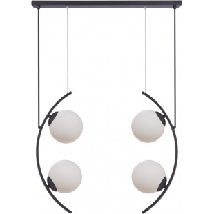 Lampa wisząca Helix - 4 szklane kule, biały/czarny | ZumaLine