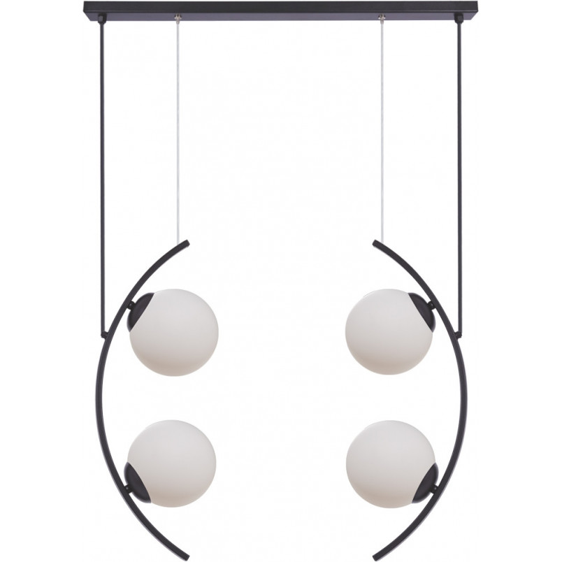 Lampa wisząca Helix - 4 szklane kule, biały/czarny | ZumaLine