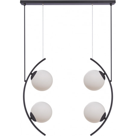 Lampa wisząca Helix - 4 szklane kule, biały/czarny | ZumaLine
