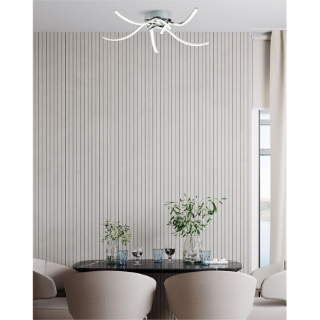 Plafon LED Focus V 60cm Srebrny | Zumaline - Nowoczesne Oświetlenie