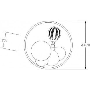 Plafon dla chłopca Focus LED 47cm biały / niebieski Zumaline