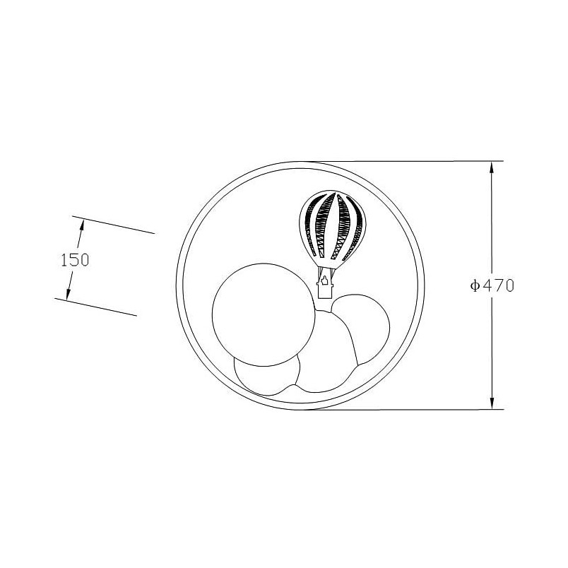 Plafon LED Focus dla chłopca | ZumaLine - 47cm