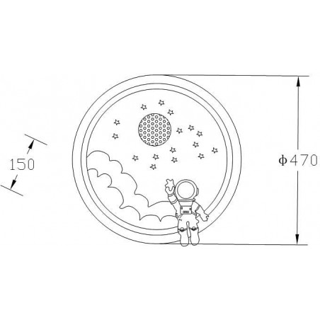 Plafon dla chłopca z astronautą Focus LED 47cm - ZumaLine