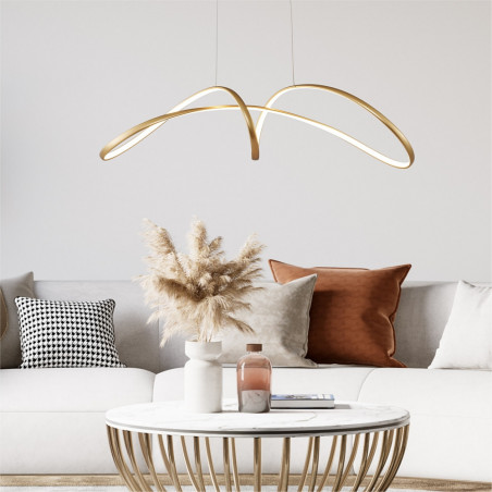 Lampa wisząca LED złota Fermi 92cm - ZumaLine | Nowoczesne oświetlenie