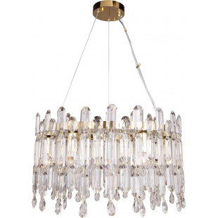 Lampa wisząca kryształowa glamour Crown 50cm transparentny / złoty Zumaline