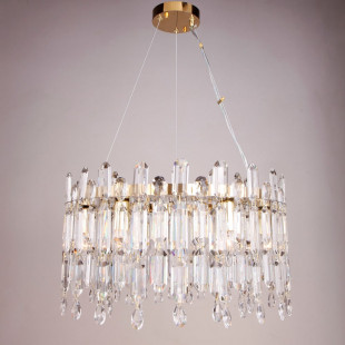 Lampa wisząca kryształowa glamour Crown 50cm transparentny / złoty Zumaline