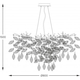 Lampa wisząca dekoracyjna glamour Cindy 80cm srebrna Zumaline