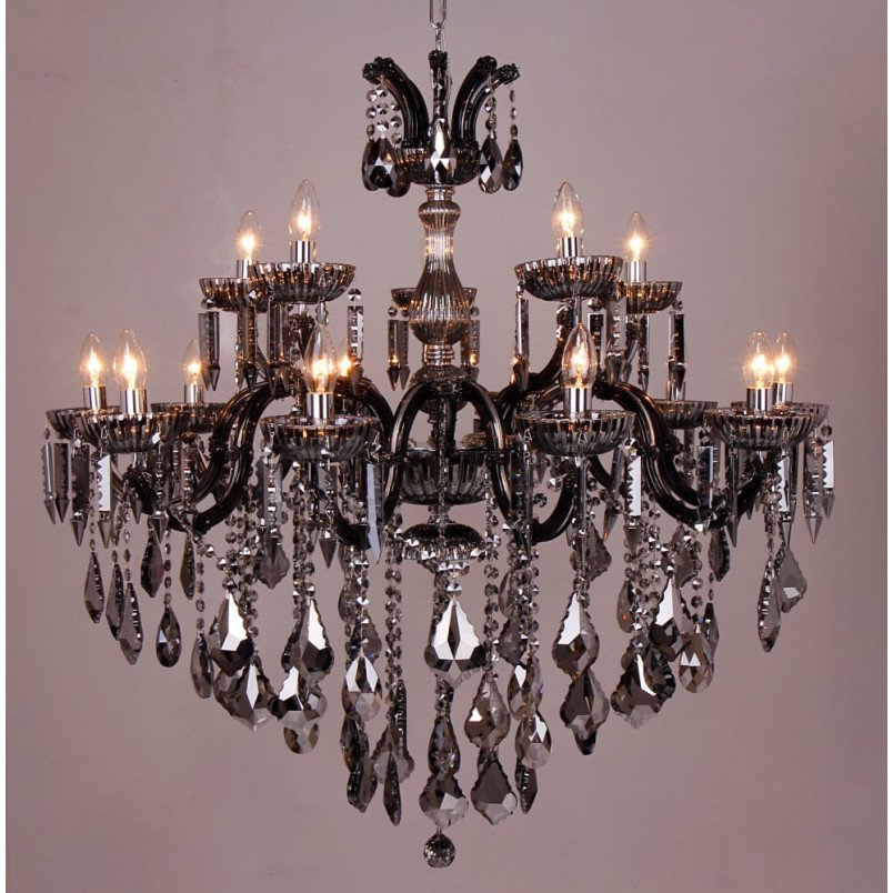 Żyrandol Chateau 100cm | Srebrny, Kryształki | ZumaLine