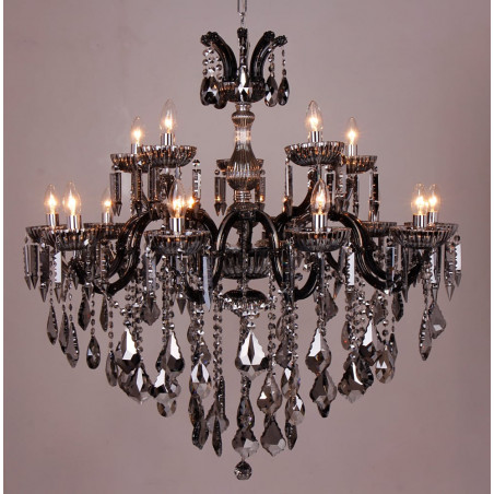 Żyrandol Chateau 100cm | Srebrny, Kryształki | ZumaLine