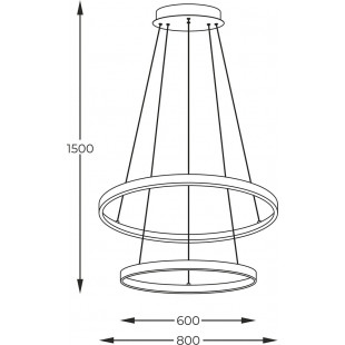 Lampa wisząca okrągła podwójna Breno LED 80cm złota Zumaline