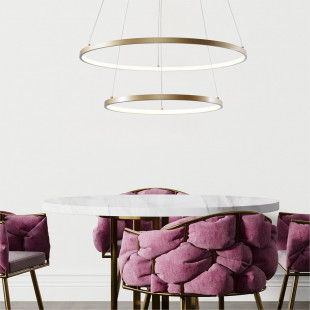 Lampa wisząca okrągła podwójna Breno LED 60cm złota Zumaline