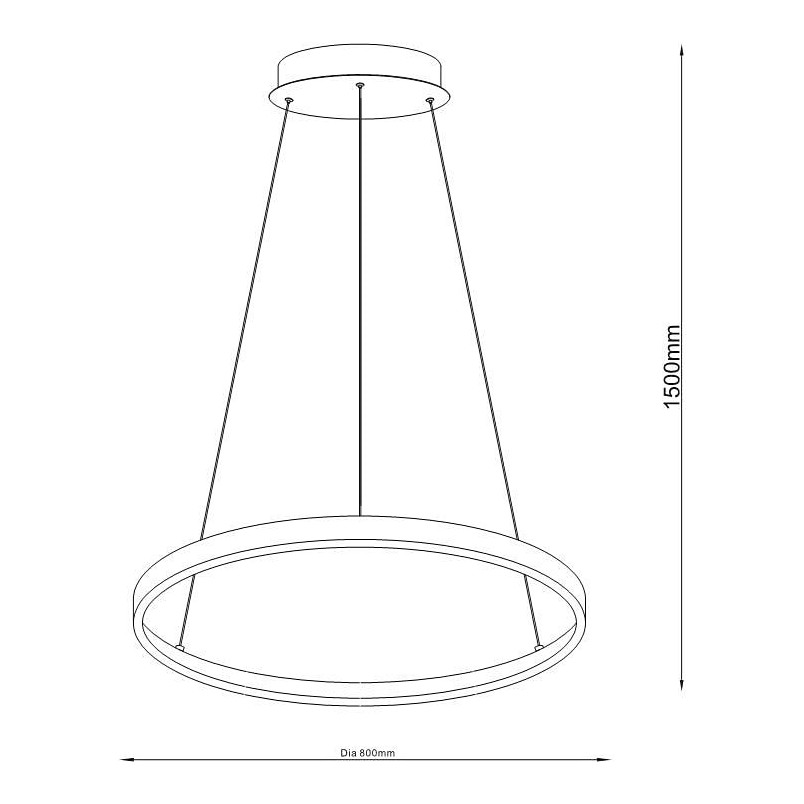 Lampa wisząca Breno LED 80cm czarna - ZumaLine | Nowoczesne oświetlenie