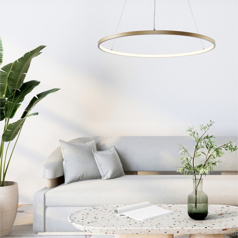 Lampa wisząca Breno LED złota 60cm - Nowoczesne oświetlenie ZumaLine