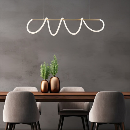 Lampa Wisząca Balbo LED Złota 120cm | ZumaLine - Nowoczesne Oświetlenie