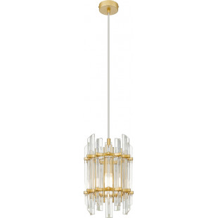 Lampa wisząca szklana hampton Alexandria 19cm transparentny / złoty Zumaline