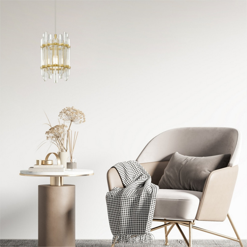 Lampa wisząca Hampton Alexandria | Złota, szklana - ZumaLine