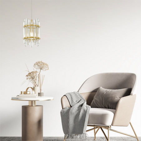 Lampa wisząca Hampton Alexandria | Złota, szklana - ZumaLine
