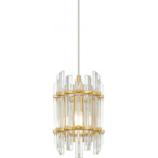 Lampa wisząca szklana hampton Alexandria 19cm transparentny / złoty Zumaline