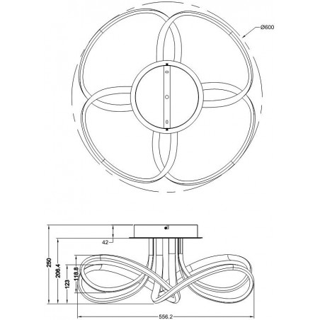 Plafon LED Abro 60cm | Szary, Czarny, Złoto | ZumaLine
