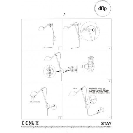 Kinkiet regulowany Stay czarny | Design For The People