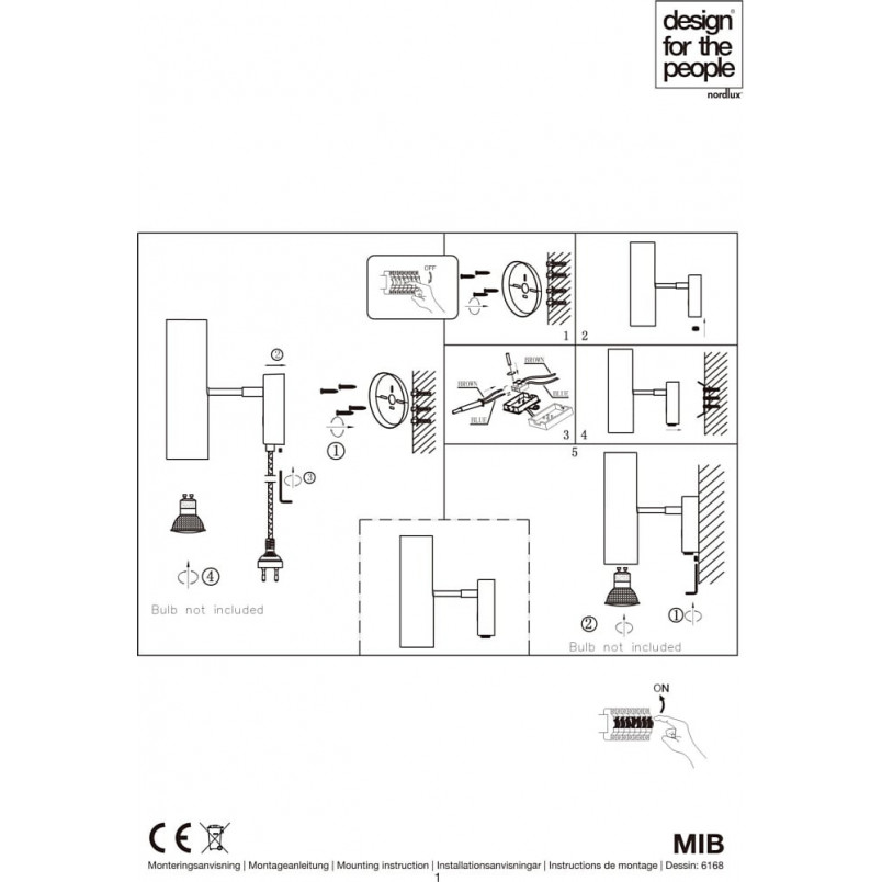 Kinkiet Reflektor MIB 6 Czarny | Design For The People