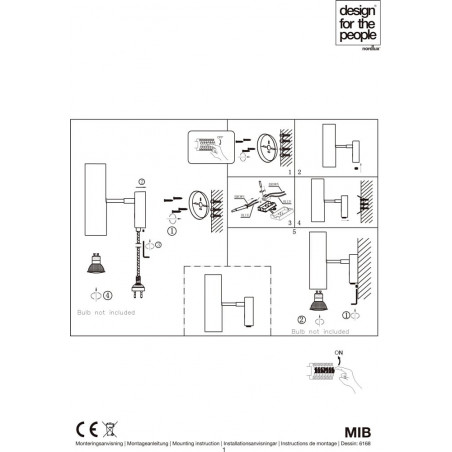 Kinkiet Reflektor MIB 6 Czarny | Design For The People