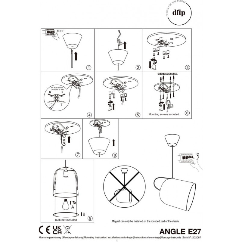 Lampa wisząca Angle biała | Design For The People