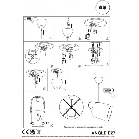 Lampa wisząca Angle biała | Design For The People
