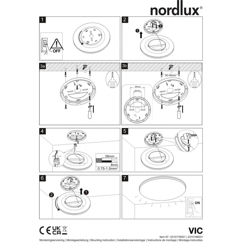 Plafon LED Vic 35cm biały Nordlux | Oświetlenie łazienkowe