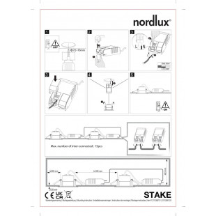 Lampa Stake LED - biała, ściemniana | Nordlux