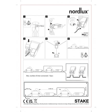 Lampa Stake LED - biała, ściemniana | Nordlux