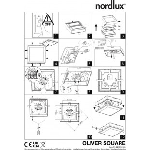 Kinkiet zewnętrzny Oliver Square czarny | Nordlux