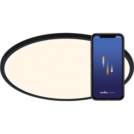 Plafon LED Nordlux Oja 60cm Czarny - Oświetlenie Minimalistyczne