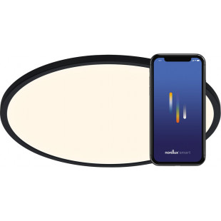 Plafon LED Nordlux Oja Smart - 42cm, Czarny | Sklep z Oświetleniem