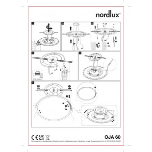 Plafon LED Nordlux Oja 60cm Czarny - Oświetlenie Minimalistyczne