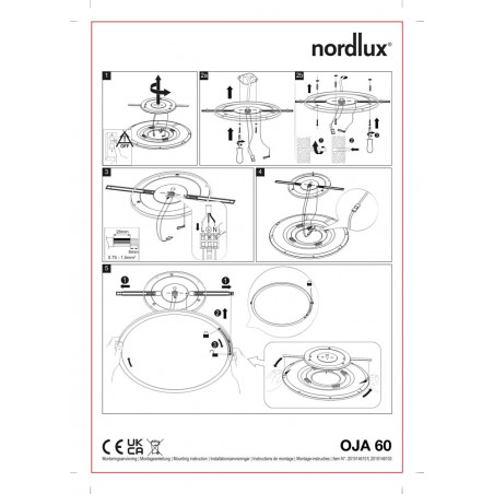 Plafon LED Nordlux Oja 60cm Czarny - Oświetlenie Minimalistyczne